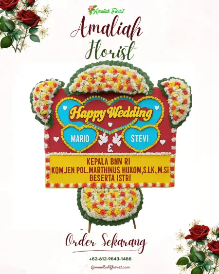Papan Bunga Pernikahan Mulak Sebingkai